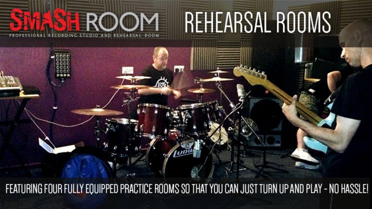Musicians rehearsing at The Smash Room